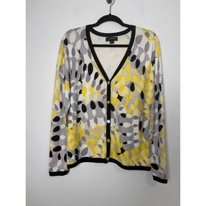 Josephine Womens Silk Blend Cardigan Sweater Large Career Casual Lightweight